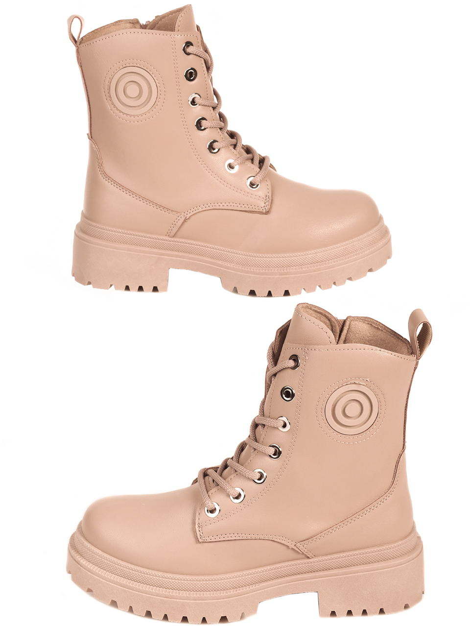 Ежедневни дамски боти в бежово 2U-22533 beige