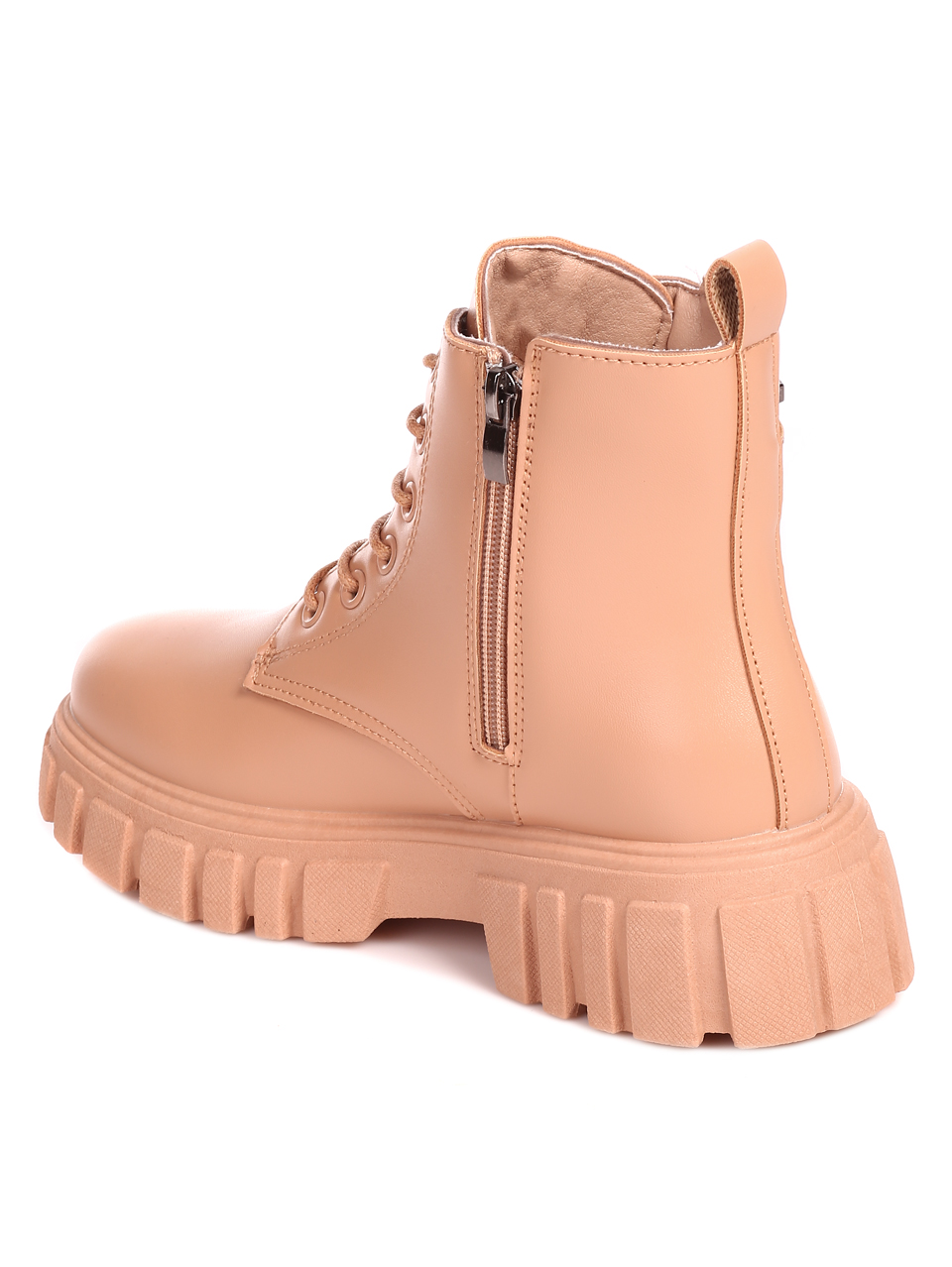 Ежедневни дамски боти в бежово 2U-22549 beige