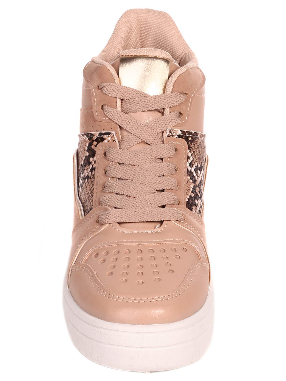 Ежедневни дамски боти е бежово 2U-22592 beige/snake