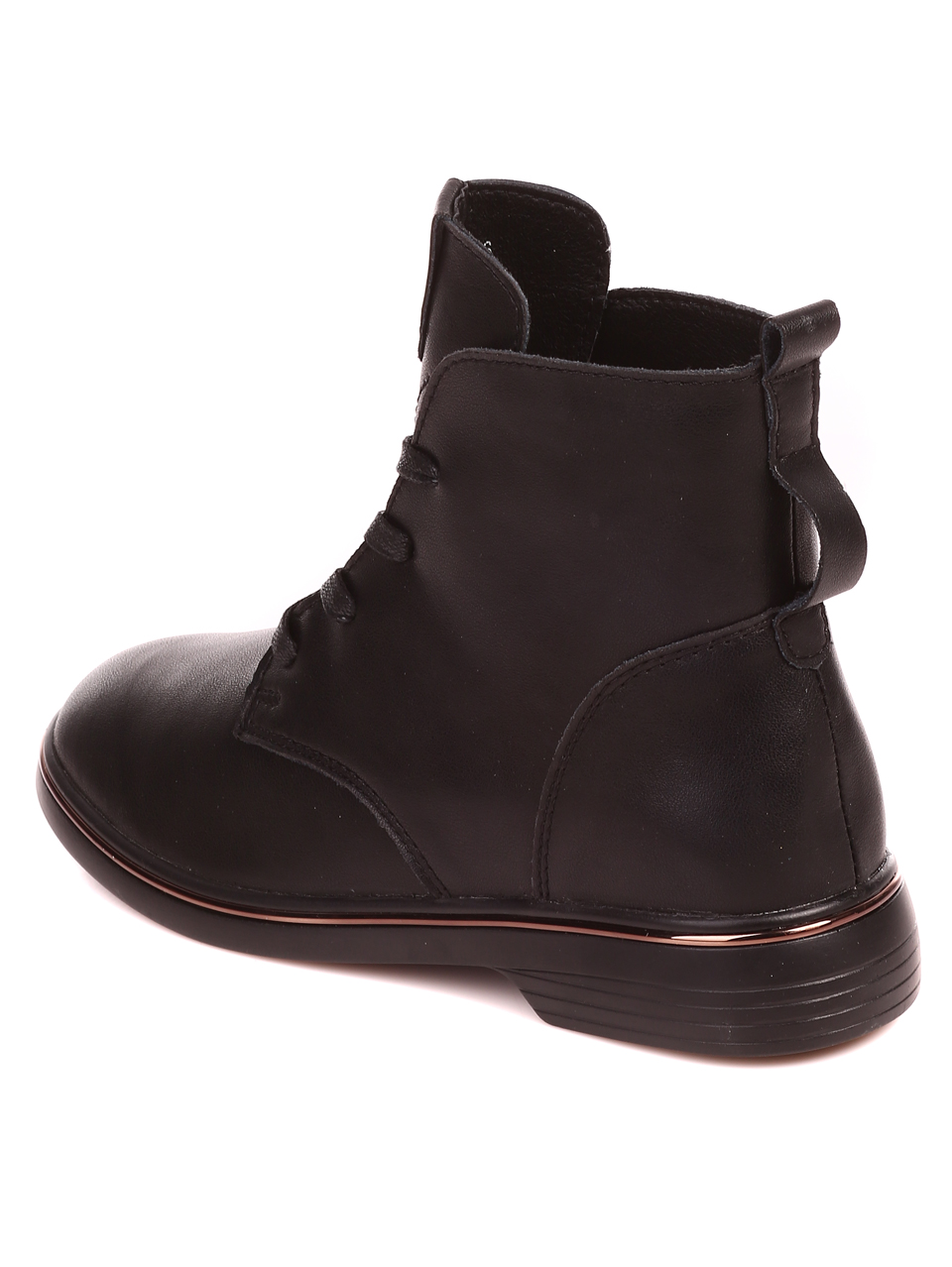 Ежедневни дамски боти от естествена кожа в черно 2AF-22660 black