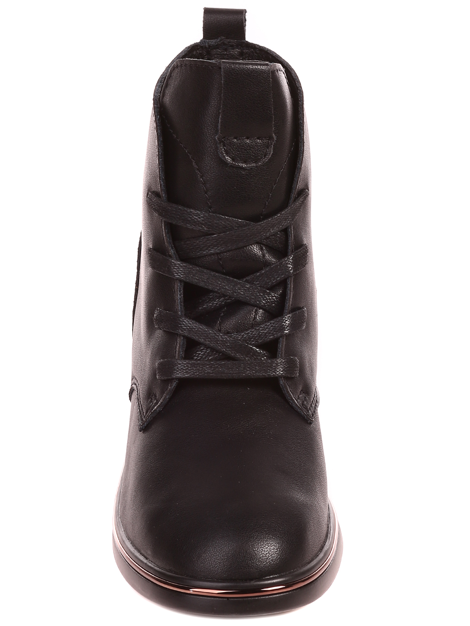 Ежедневни дамски боти от естествена кожа в черно 2AF-22660 black