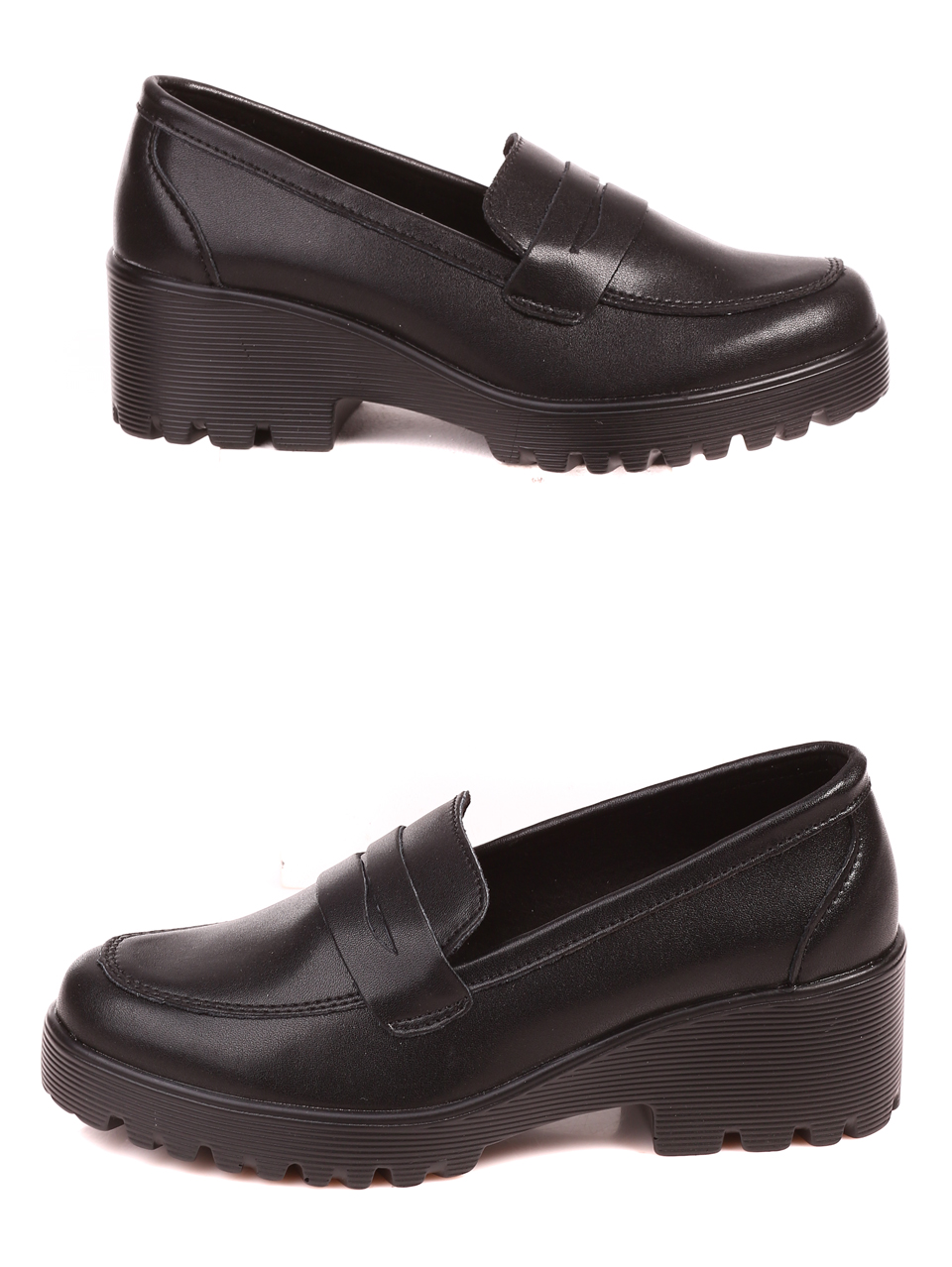 Елегантни дамски обувки от естествена кожа 3AF-22666 black