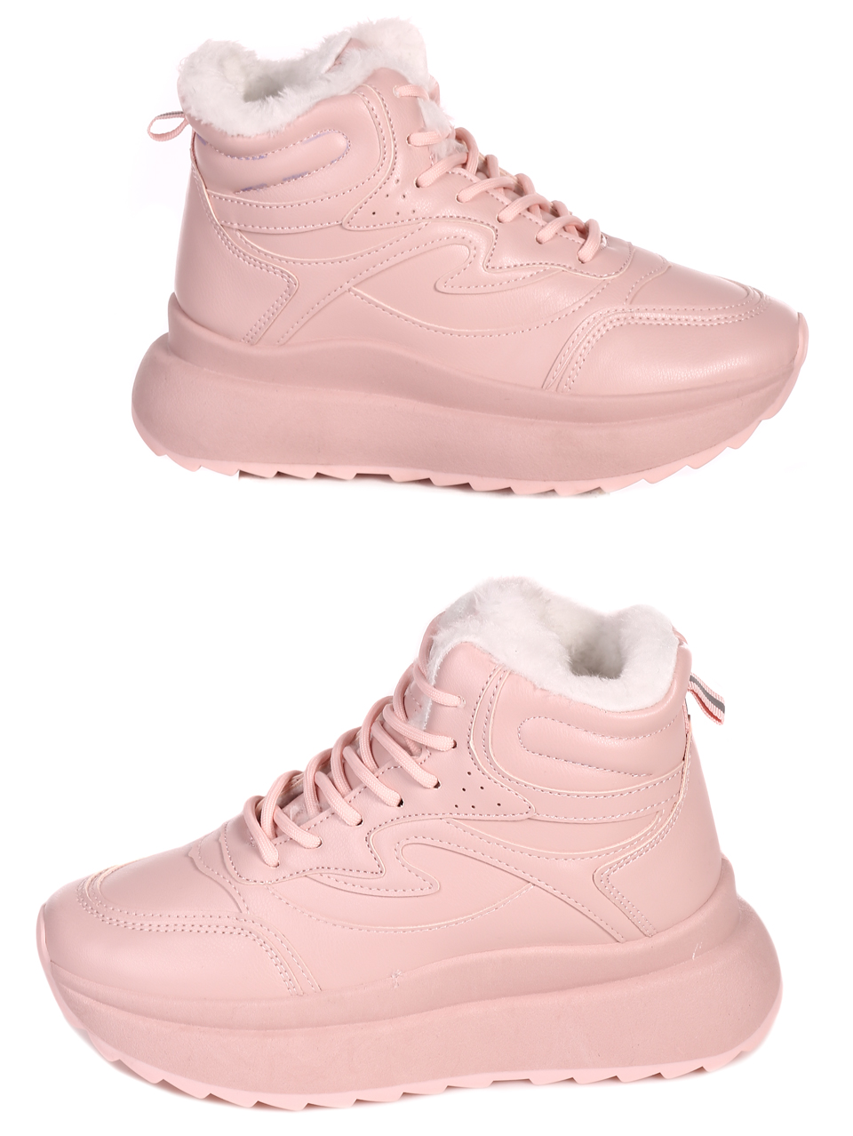 Ежедневни дамски топли боти в розово 2U-22591 pink