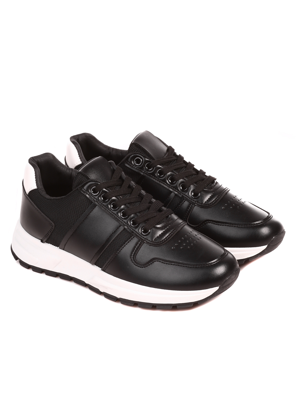 Ежедневни мъжки обувки в черно и бяло 7U-22596 black/white