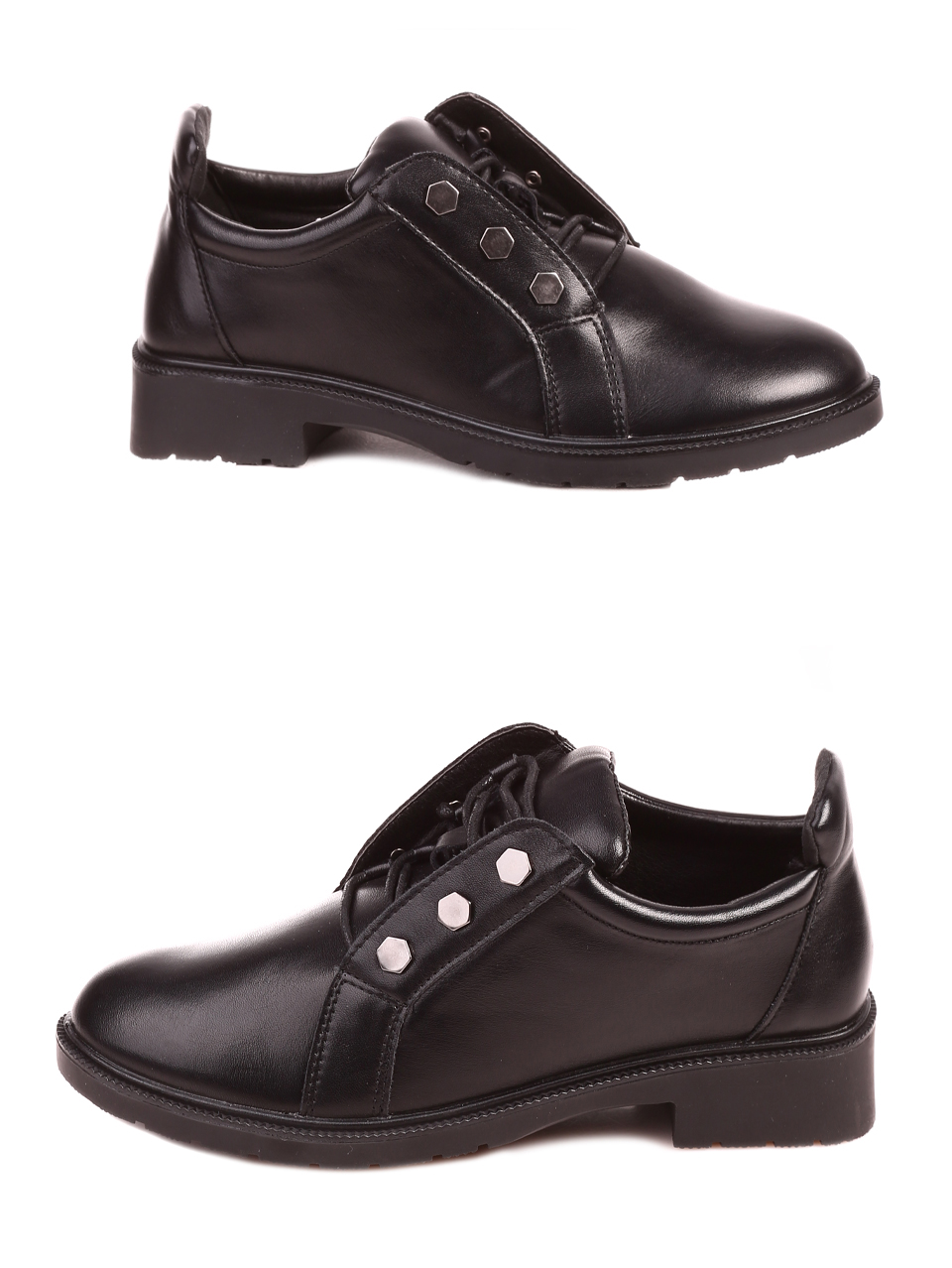 Ежедневни дамски обувки в черно 3R-22526 black pu