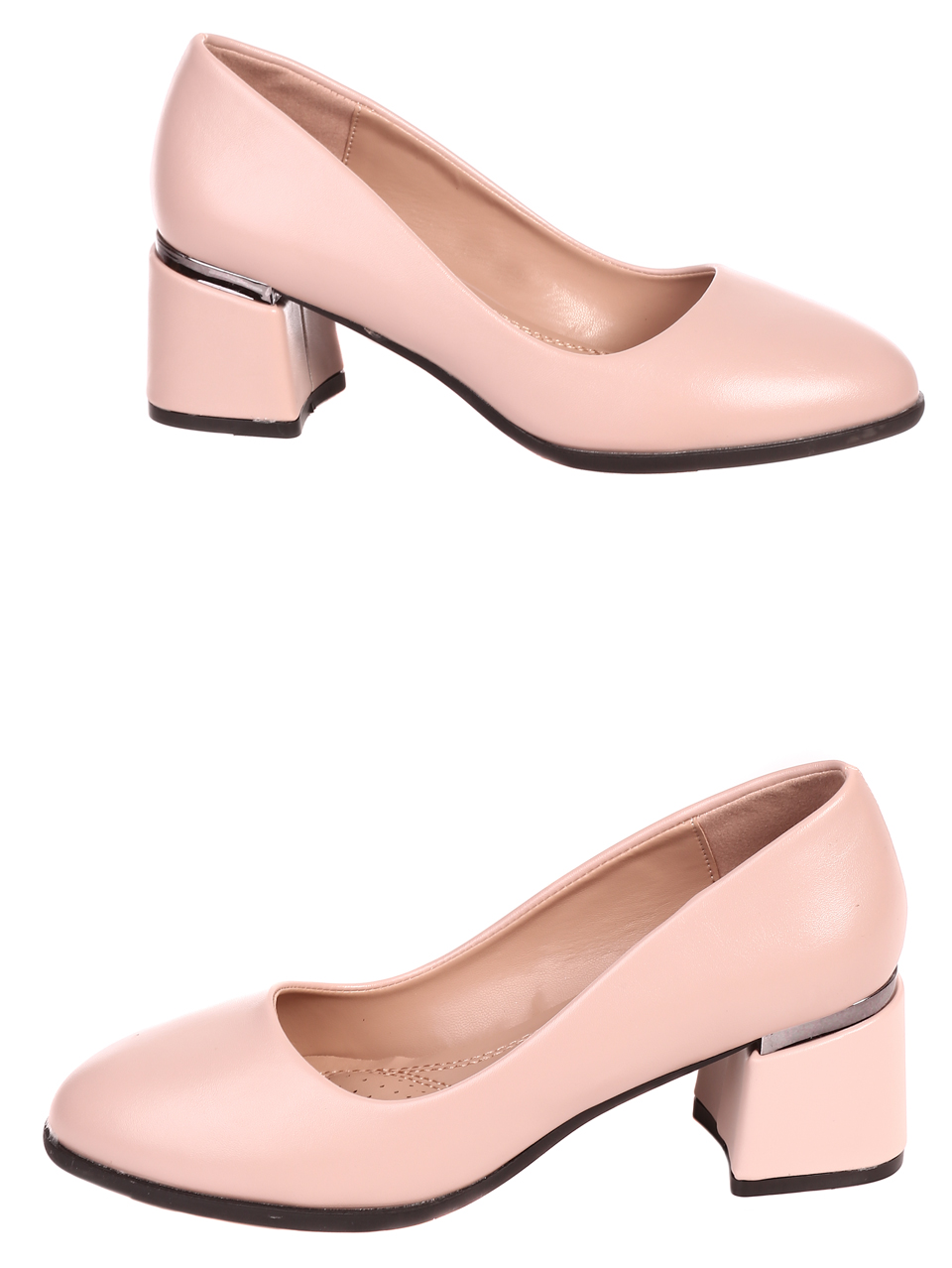 Елегантни дамски обувки на ток в бежово 3R-22680 beige