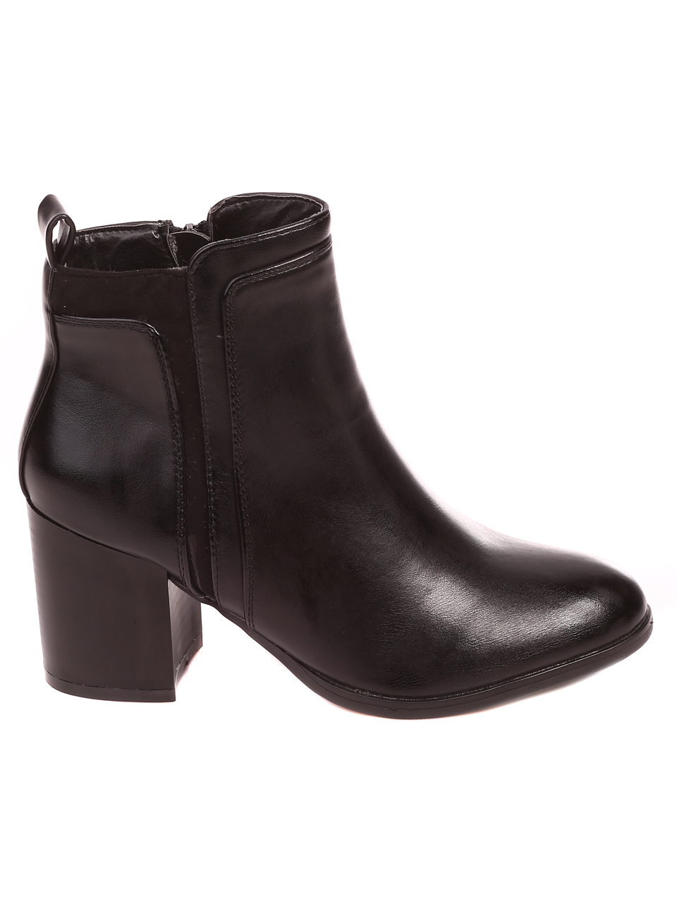 Дамски класически боти на ток в черно 2M-22569 black