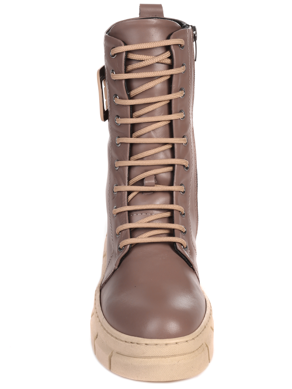 Ежедневни дамски боти от естествена кожа в бежово 2AT-22759 beige