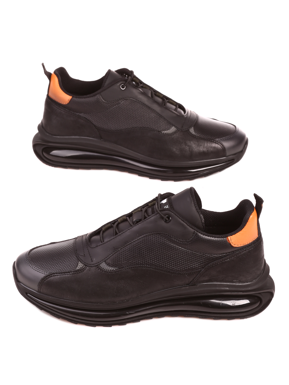 Ежедневни мъжки обувки от естествена кожа 7AT-22689 black
