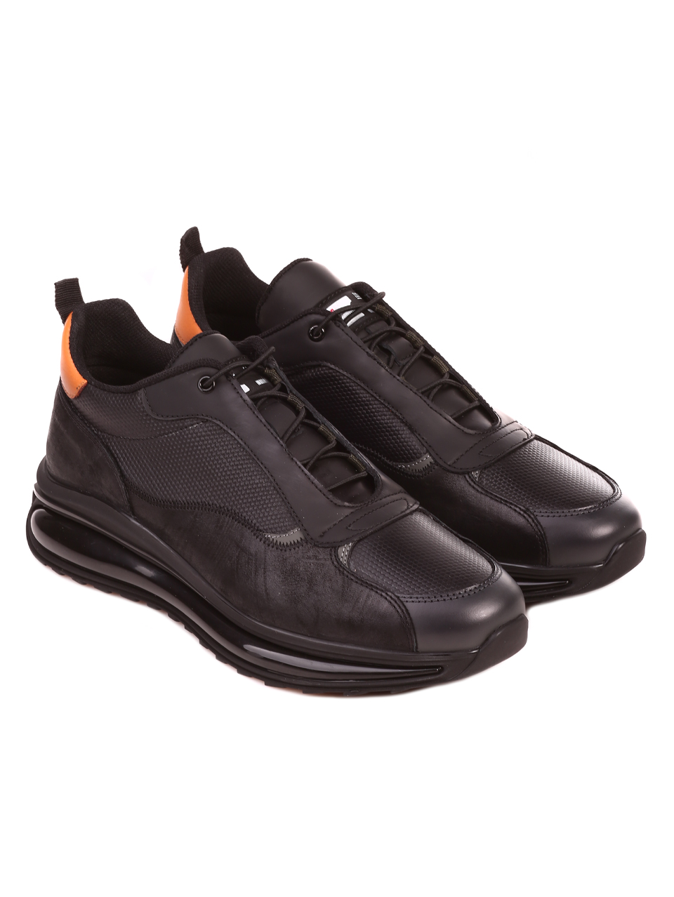 Ежедневни мъжки обувки от естествена кожа 7AT-22689 black