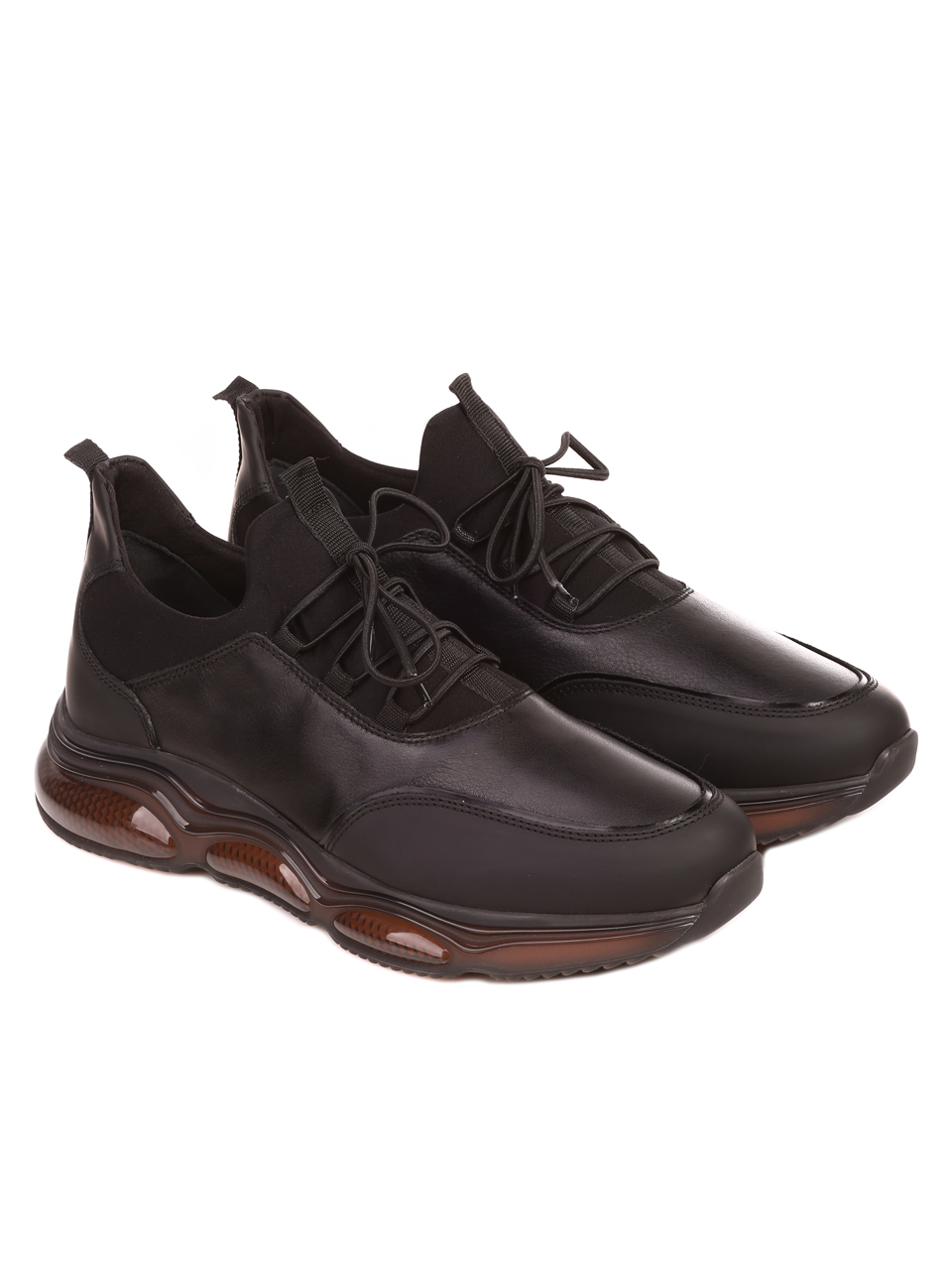 Ежедневни мъжки обувки от естествена кожа 7AT-22695 black