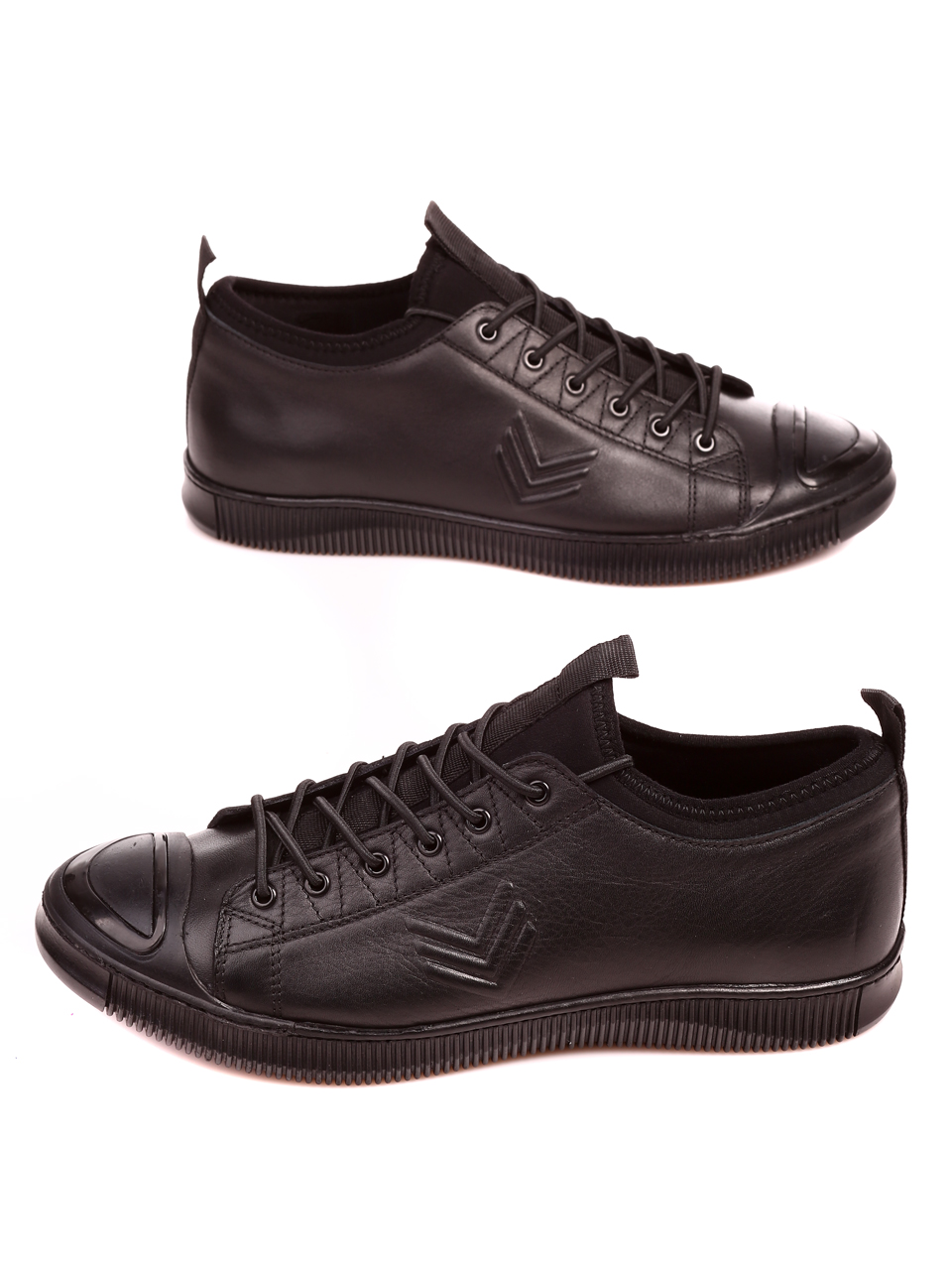 Ежедневни мъжки обувки от естествена кожа 7AT-22702 black