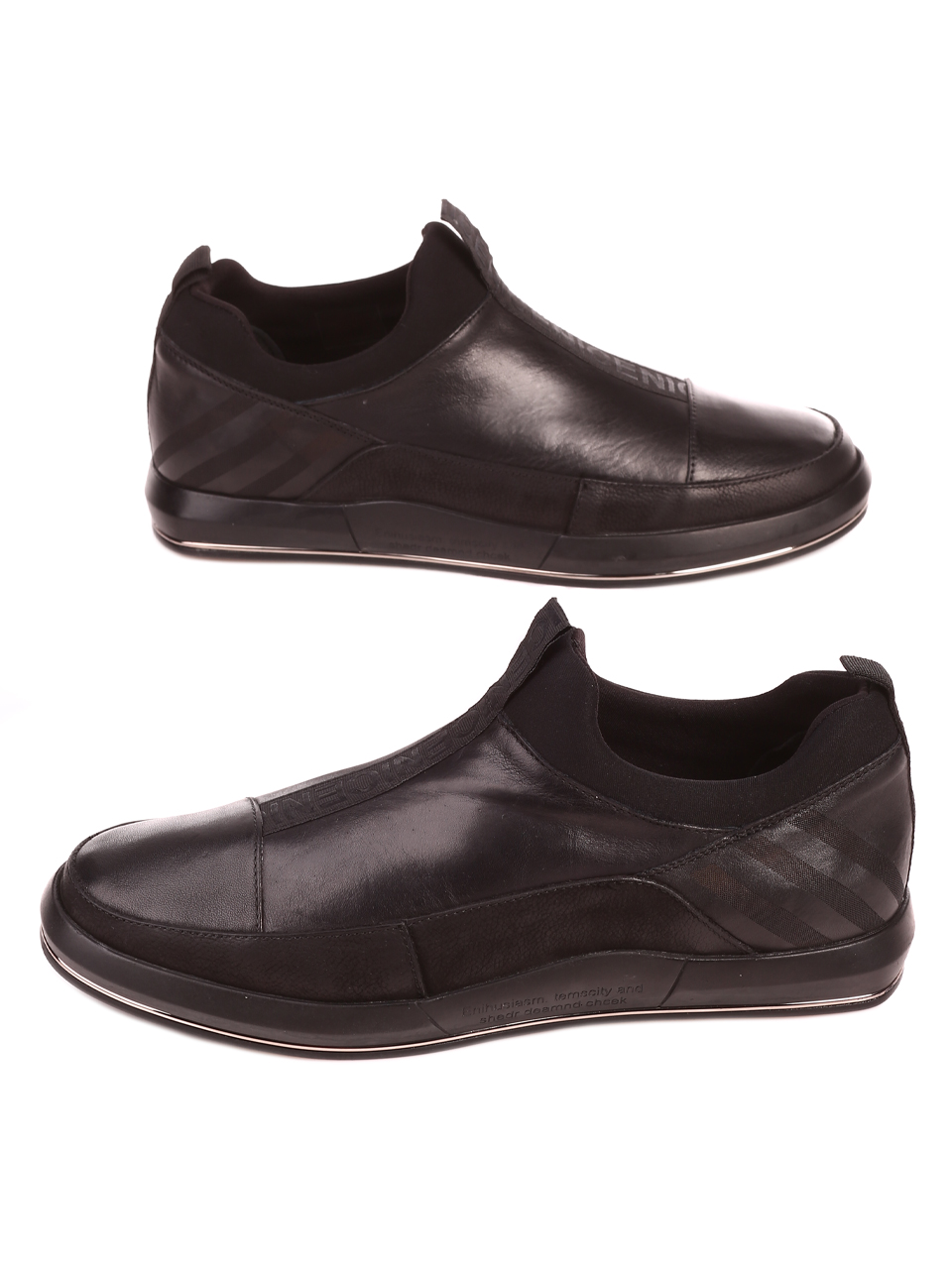 Ежедневни мъжки обувки от естествена кожа 7AT-22707 black