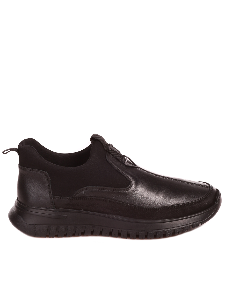 Ежедневни мъжки обувки от естествена кожа 7AT-22688 black
