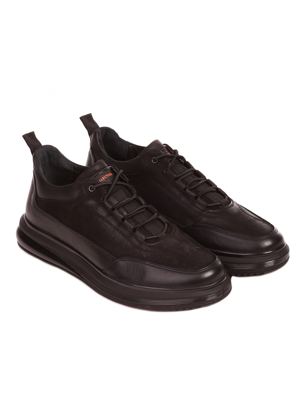 Ежедневни мъжки обувки от естествена кожа 7AT-22691 black