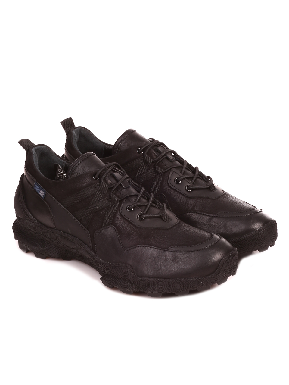 Ежедневни мъжки обувки от естествена кожа 7AT-22692 black