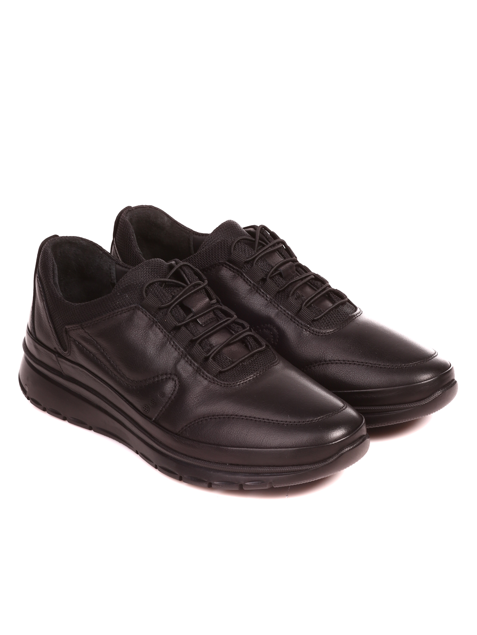 Ежедневни мъжки обувки от естествена кожа 7AT-22696 black