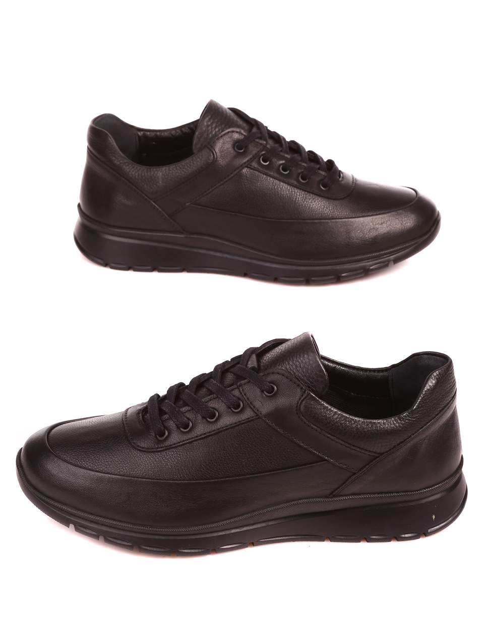 Ежедневни мъжки обувки от естествена кожа 7AT-22698 black