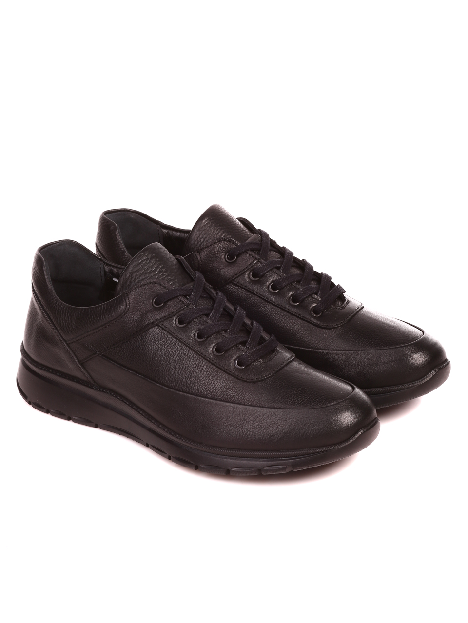 Ежедневни мъжки обувки от естествена кожа 7AT-22698 black