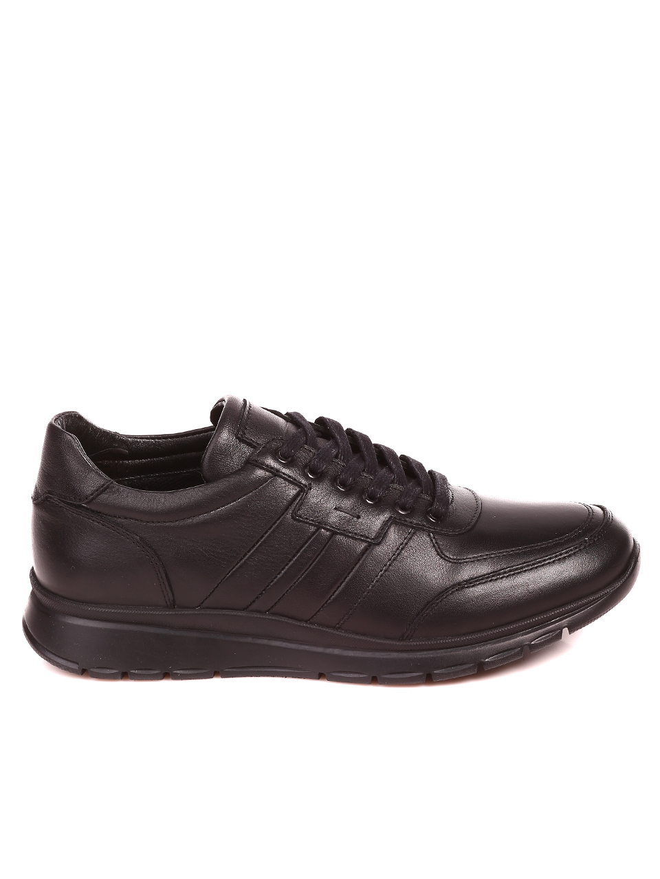 Ежедневни мъжки обувки от естествена кожа 7AT-22703 black