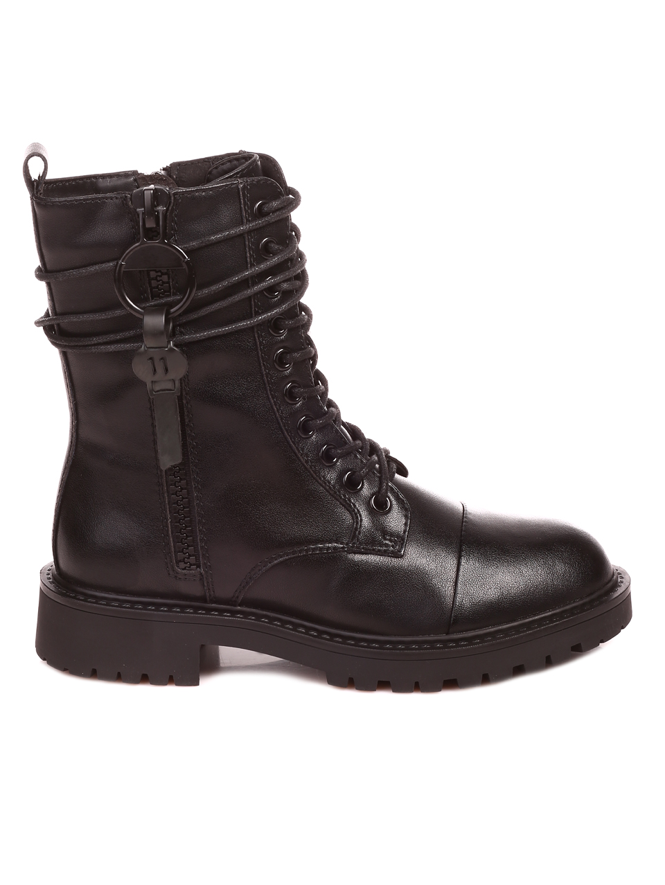 Ежедневни дамски боти от естествена кожа C355-010 black