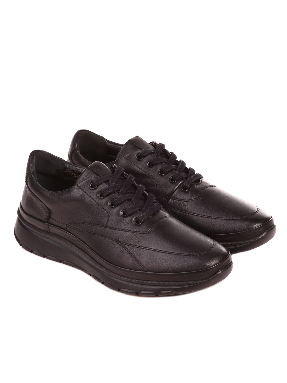Ежедневни мъжки обувки от естествена кожа 7AT-22693 black