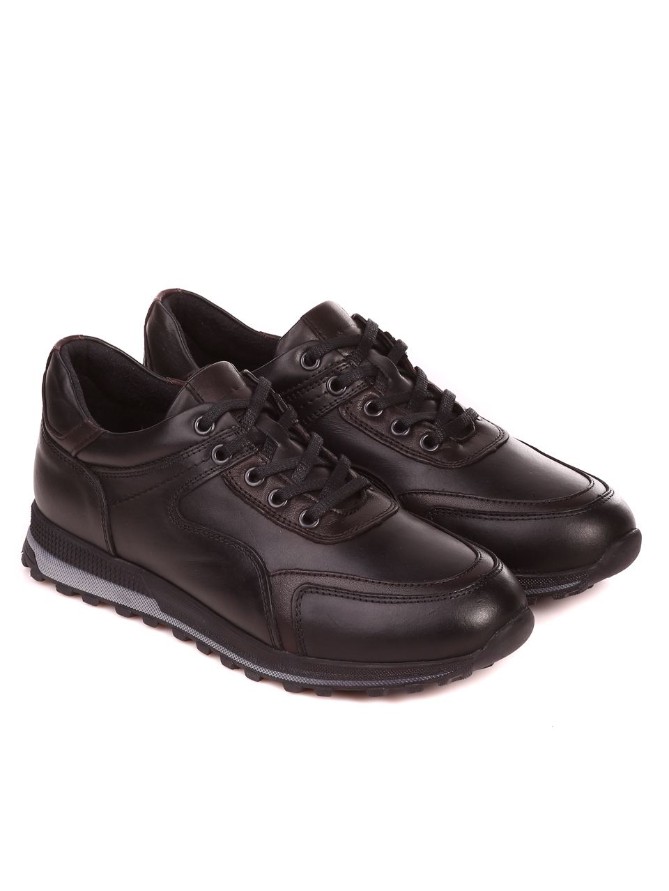 Ежедневни мъжки обувки от естествена кожа 7AT-22756 black