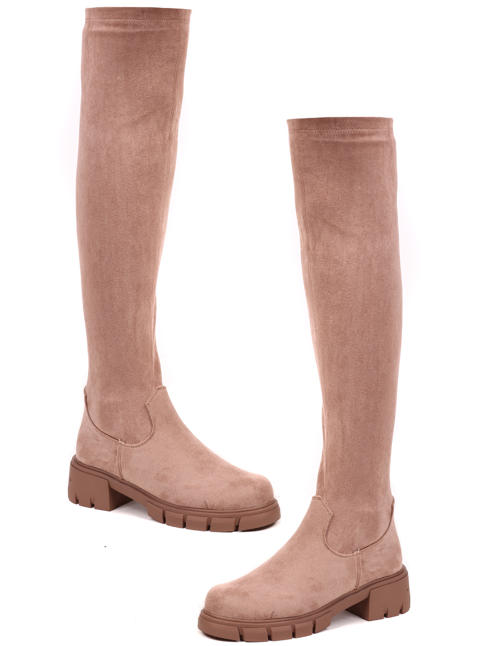 Ежедневни дамски ботуши в бежово 1R-22504 beige