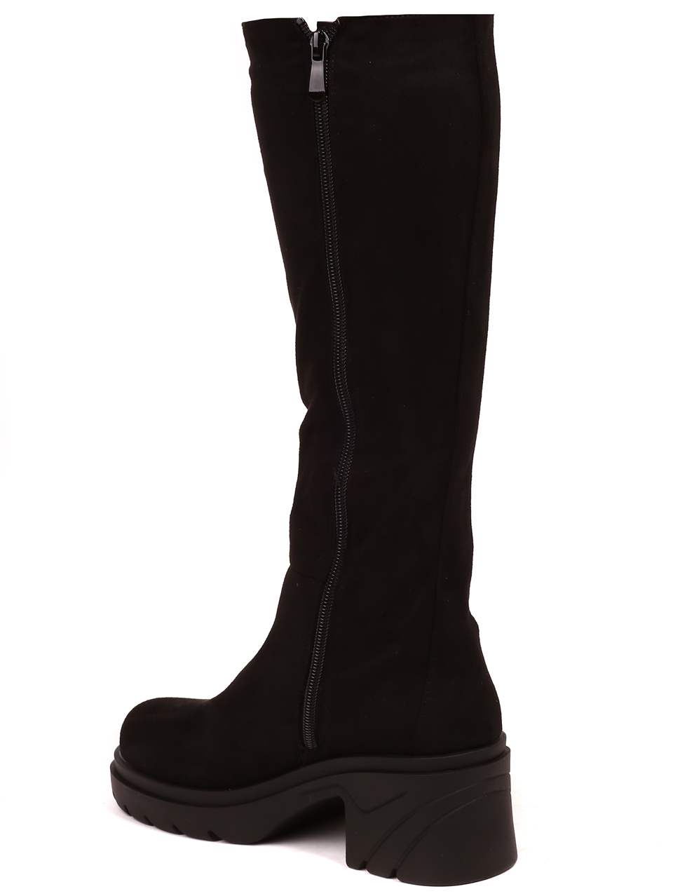 Ежедневни дамски ботуши в черно 1R-22563 black microfiber