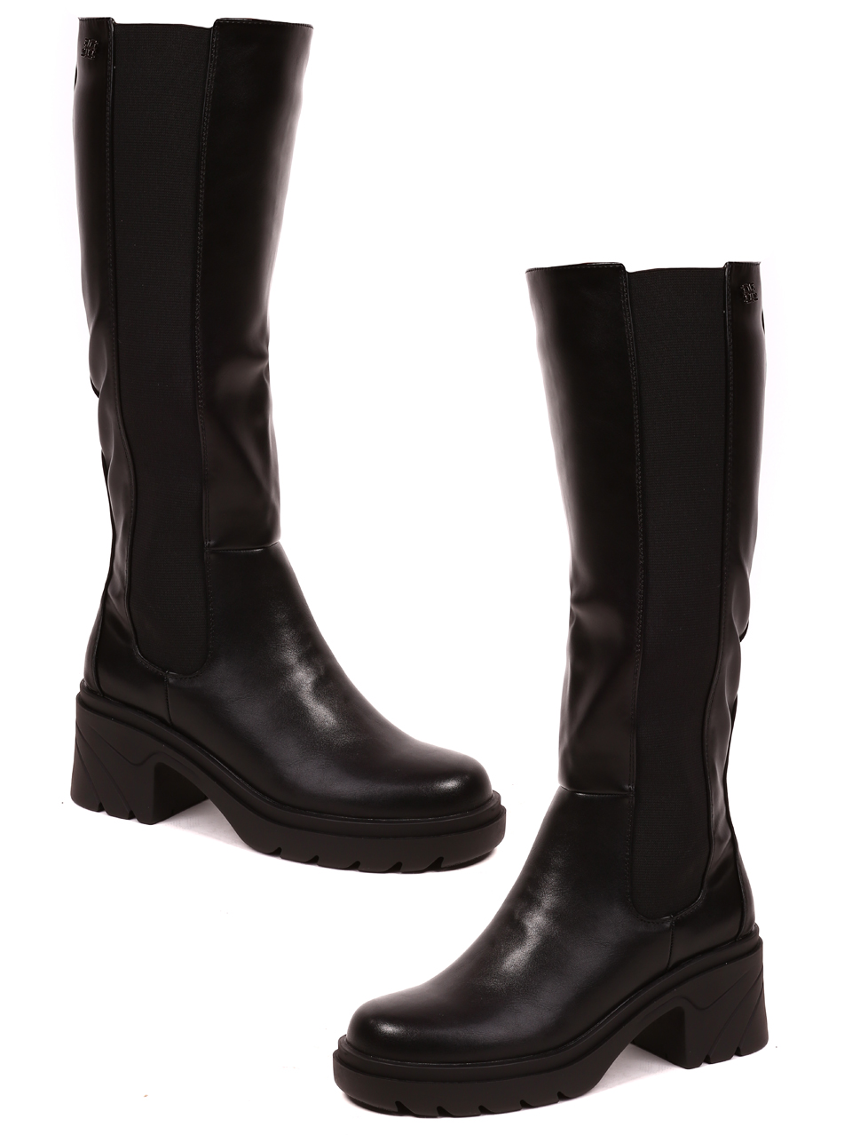 Ежедневни дамски ботуши в черно 1R-22563 black pu