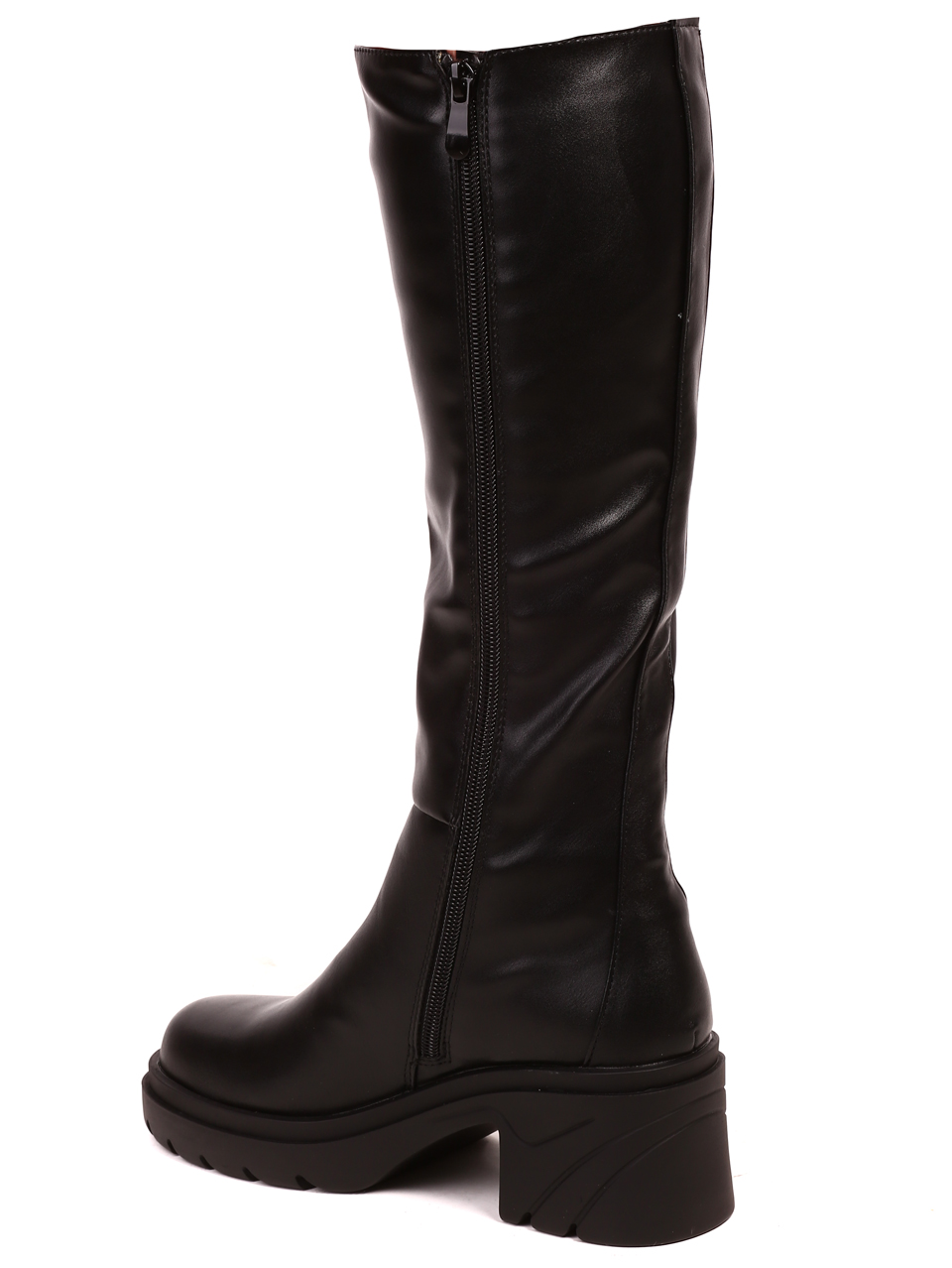 Ежедневни дамски ботуши в черно 1R-22563 black pu