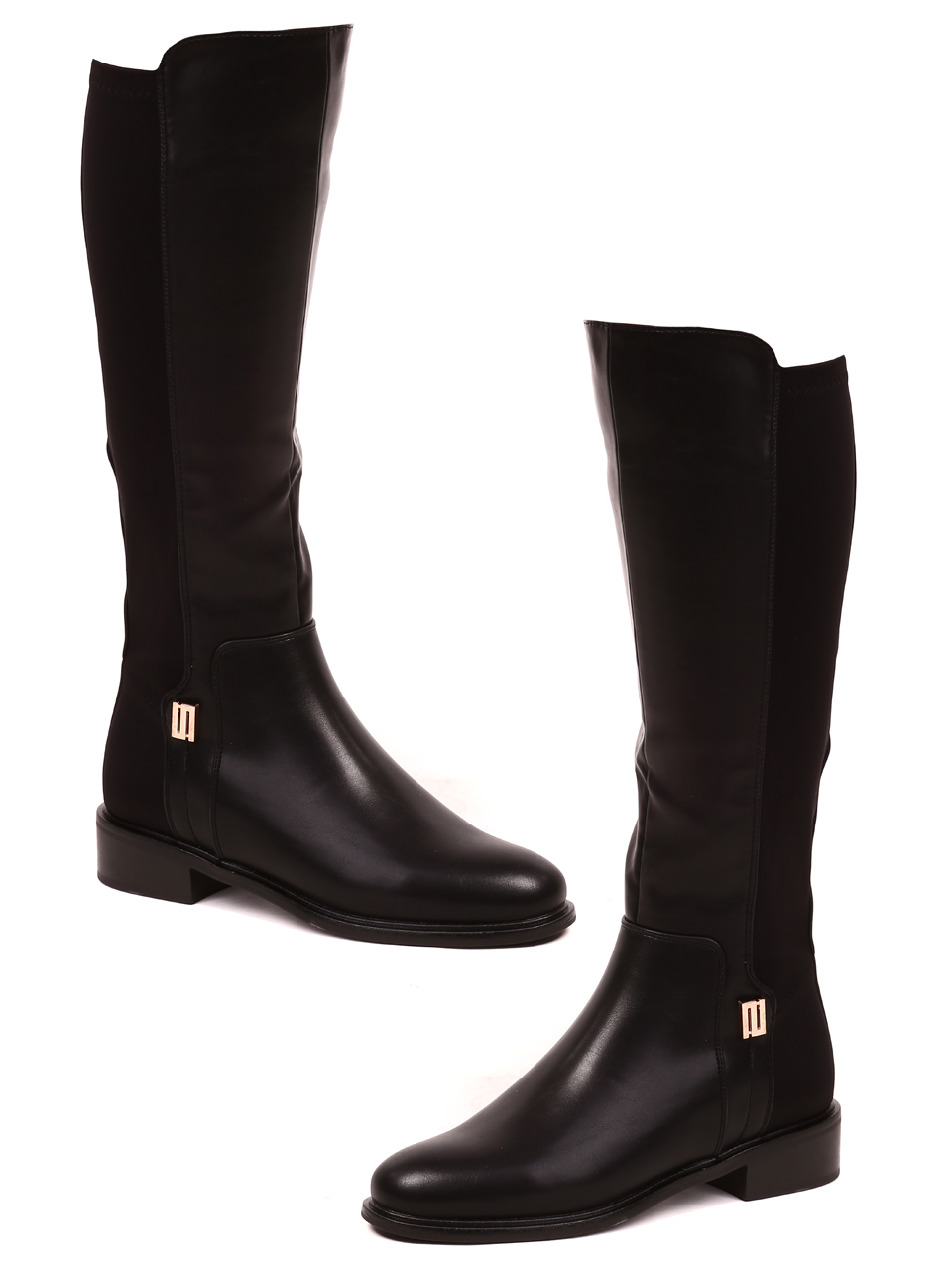 Ежедневни дамски ботуши в черно 1R-22519 black pu