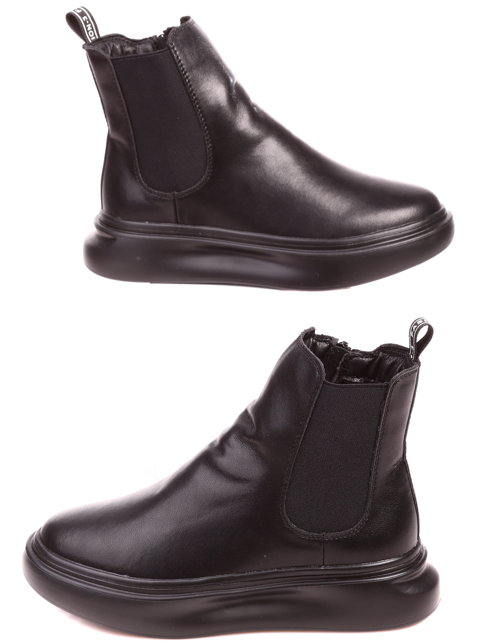 Ежедневни дамски равни боти от естествена кожа в черно A17F52A black