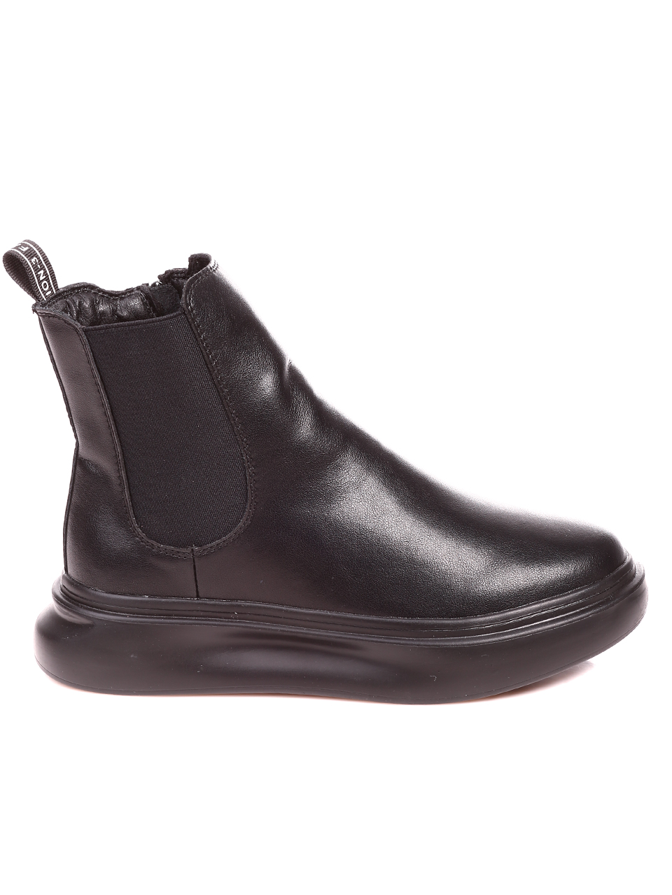 Ежедневни дамски равни боти от естествена кожа в черно A17F52A black