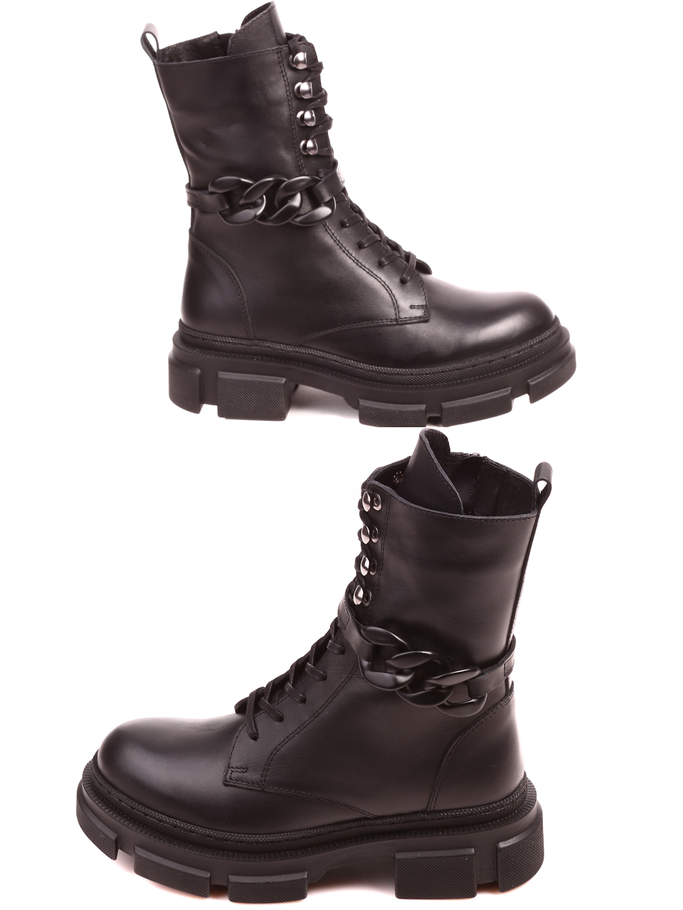 Дамски боти от естествена кожа в черно 2AB-22762 black