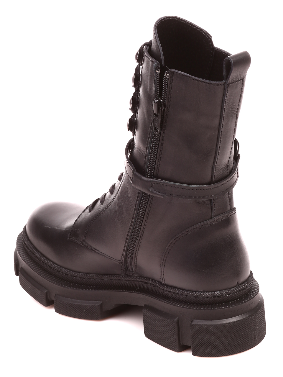 Дамски боти от естествена кожа в черно 2AB-22762 black