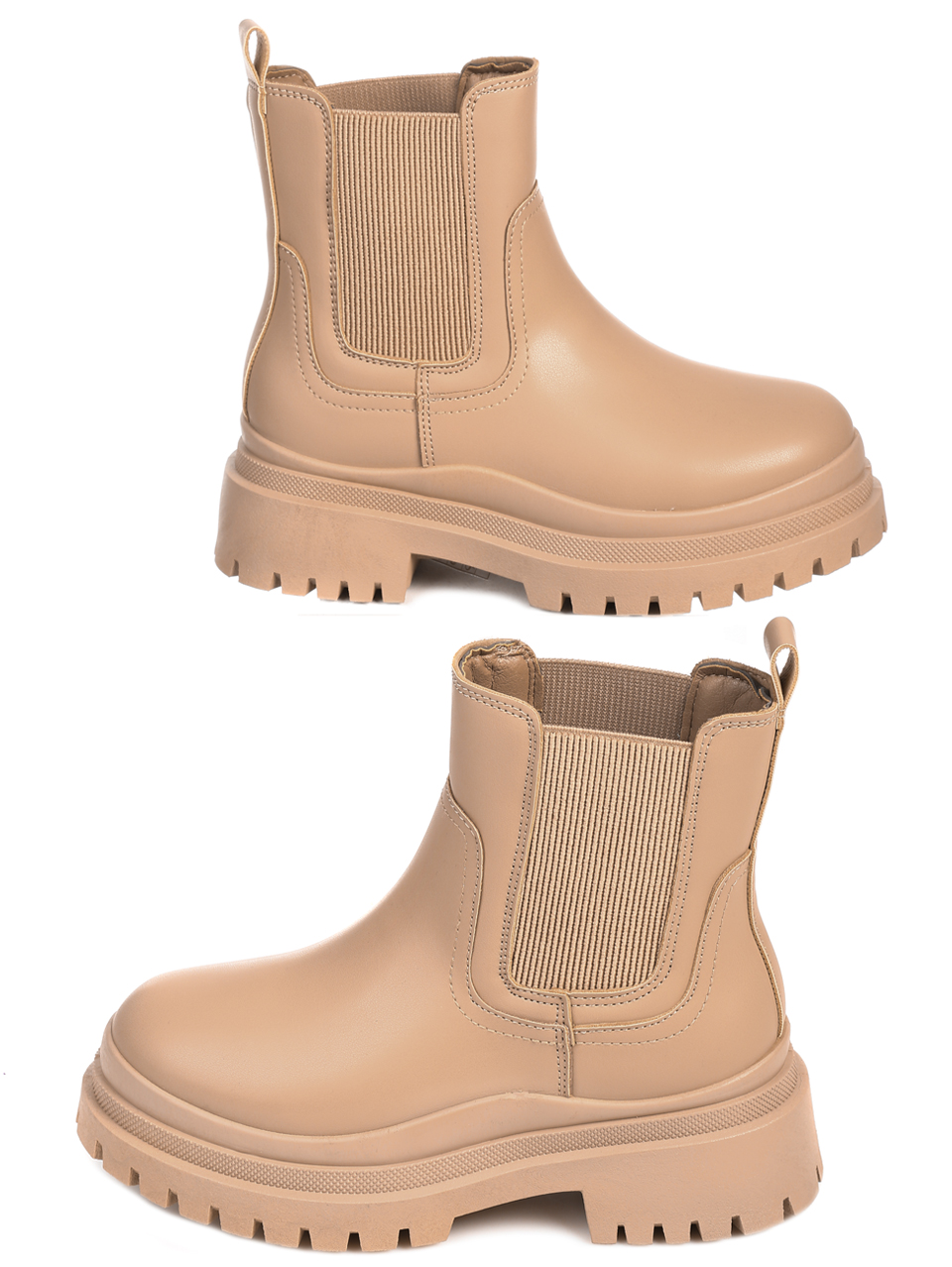 Ежедневни дамски боти в бежово 2U-22601 dk.beige