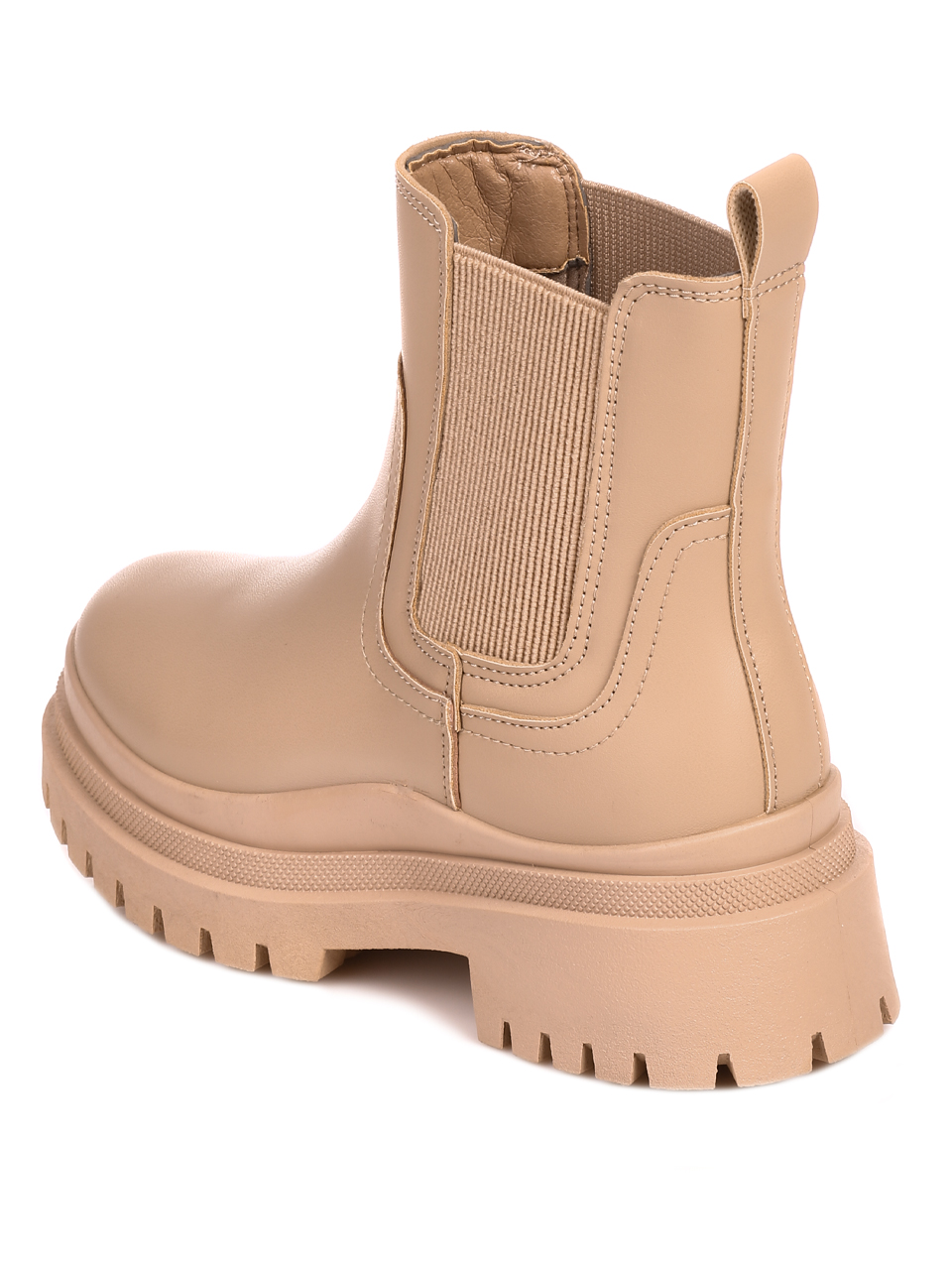 Ежедневни дамски боти в бежово 2U-22601 dk.beige