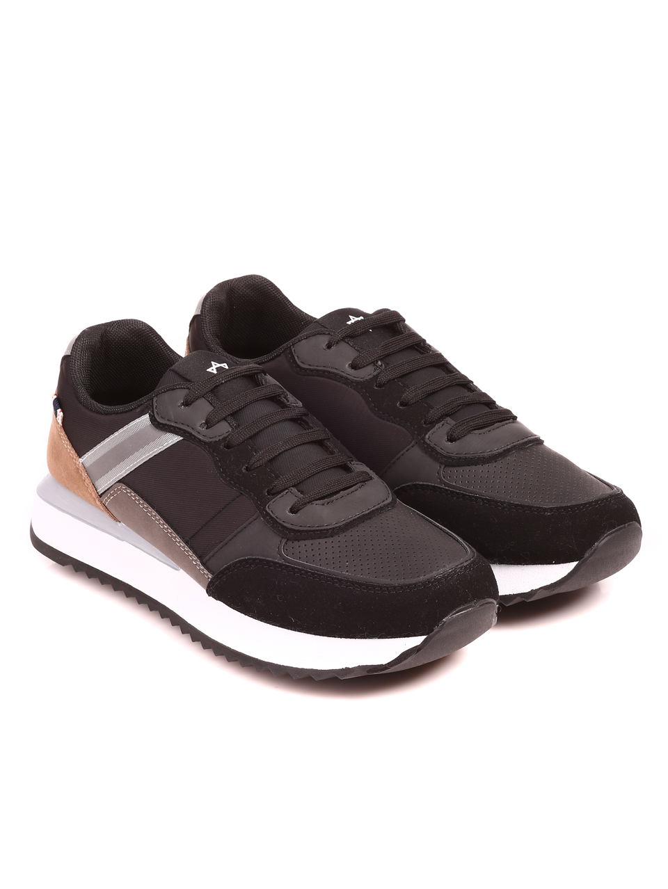 Ежедневни мъжки обувки в черно 7U-22595 black