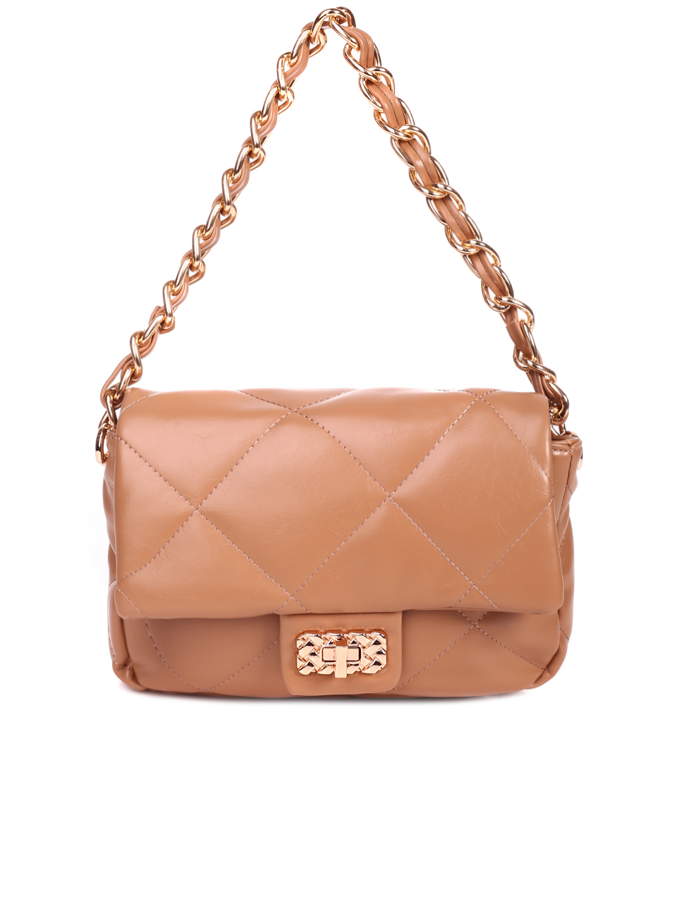 Елегантна дамска чанта в бежов цвят 9Q-22612 beige
