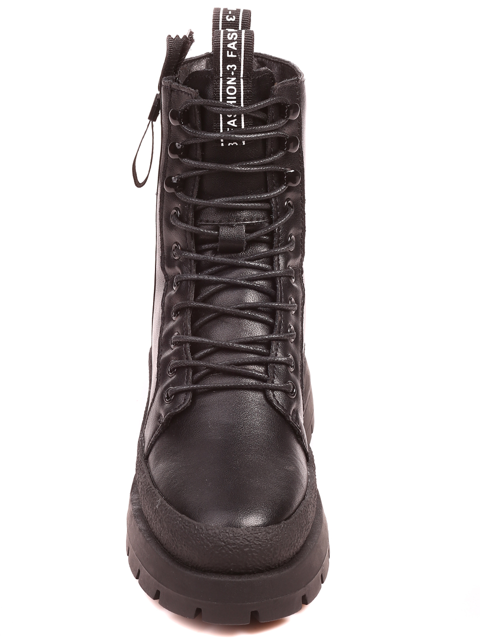 Ежедневни дамски боти от естествена кожа в черно 2571AM black