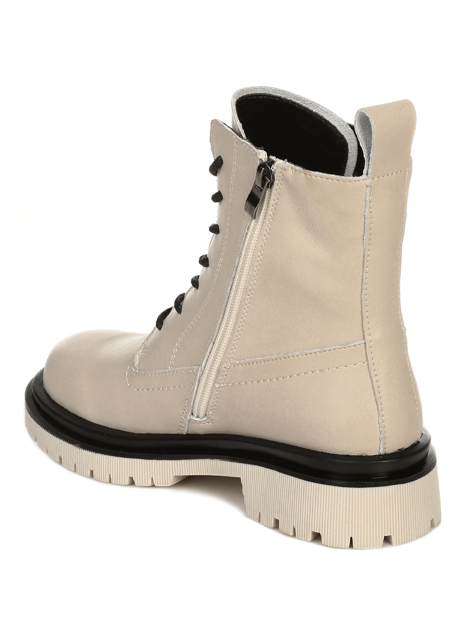 Ежедневни дамски боти от естествена кожа в бежово 2P-22588 beige