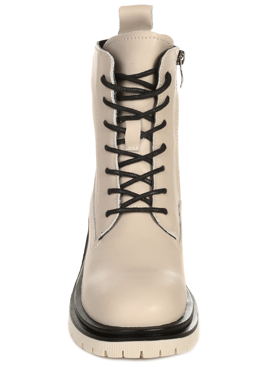 Ежедневни дамски боти от естествена кожа в бежово 2P-22588 beige