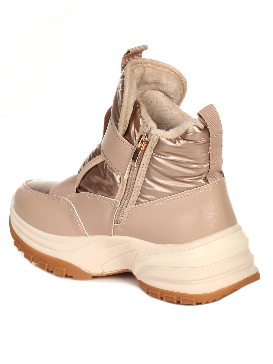 Ежедневни дамски комфортни боти в бежово 2U-22708 beige