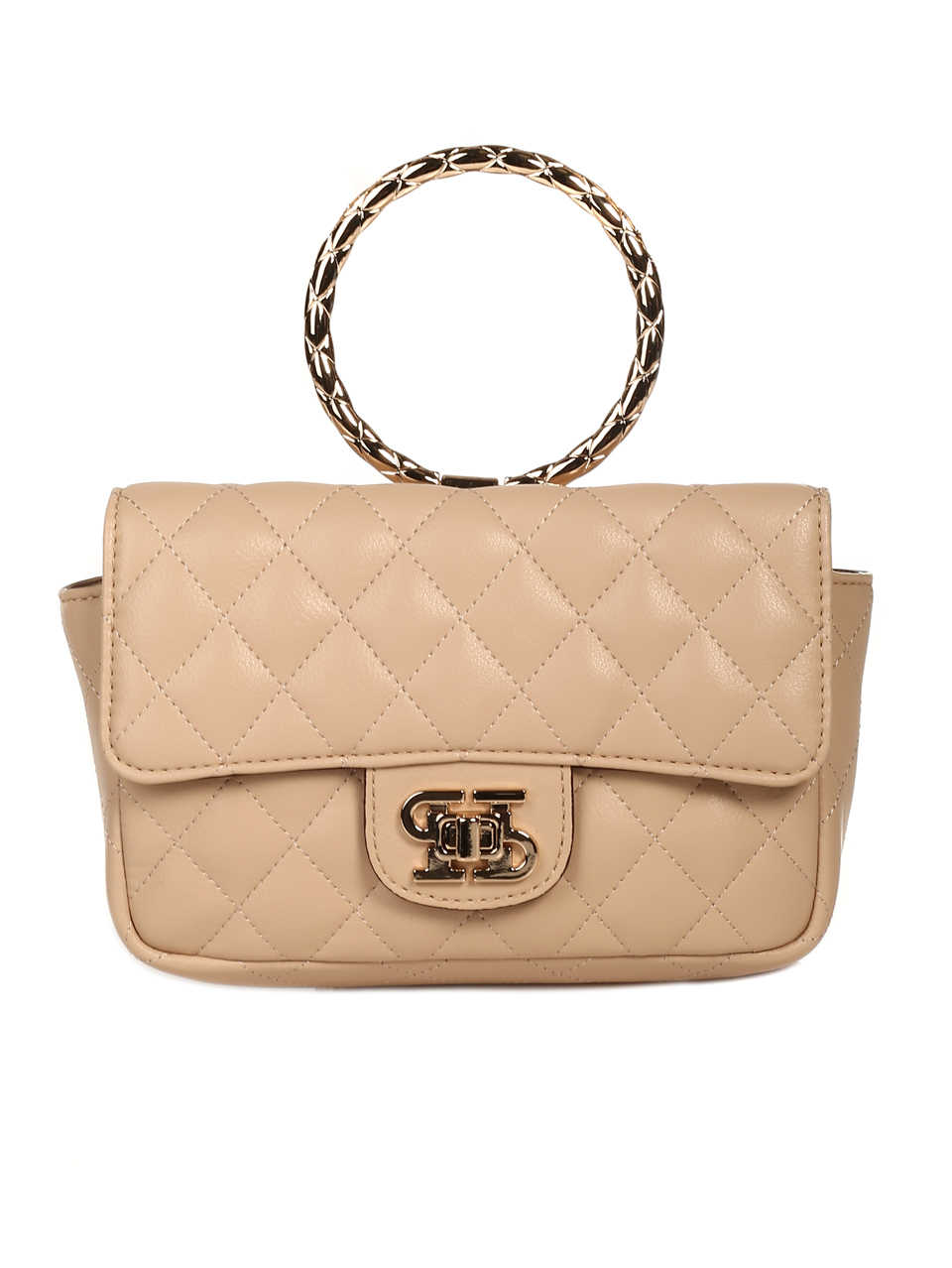 Елегантна дамска чанта от естествена кожа в бежово P20398 beige