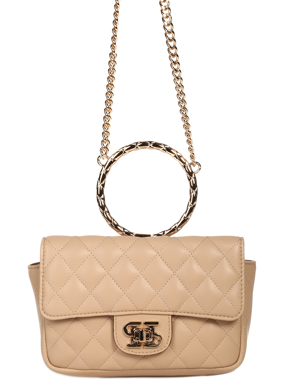 Елегантна дамска чанта от естествена кожа в бежово P20398 beige