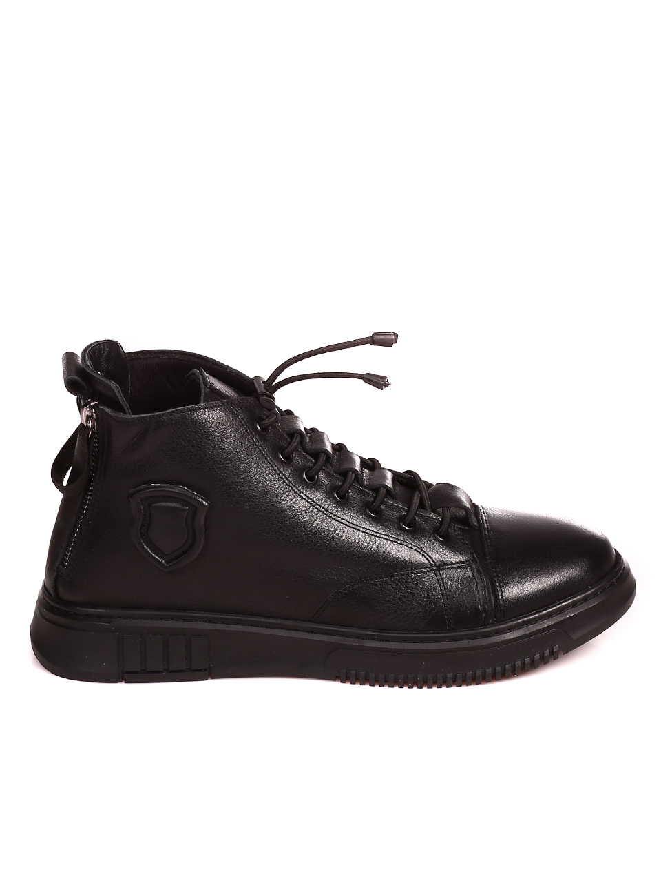 Ежедневни мъжки боти от естествена кожа 6AT-22767 black