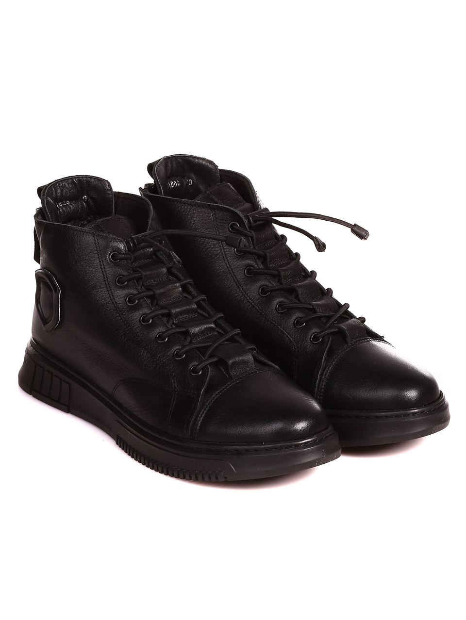 Ежедневни мъжки боти от естествена кожа 6AT-22767 black