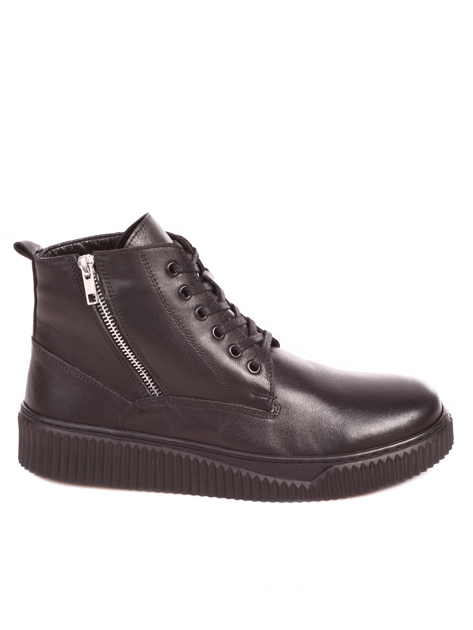 Ежедневни мъжки боти от естествена кожа 6AT-22769 black
