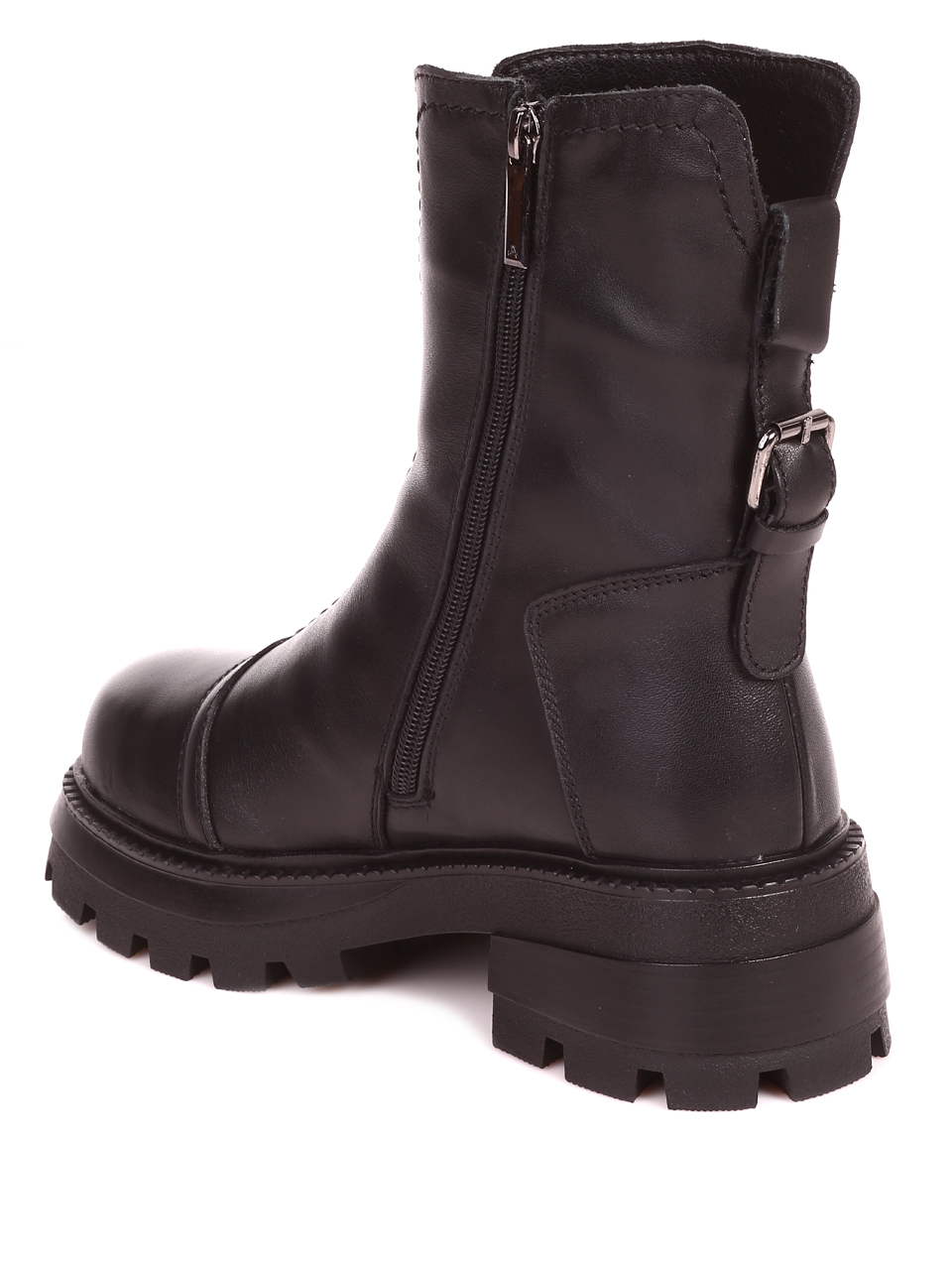 Ежедневни дамски класически боти от естествена кожа в черно 3088M-Q917-1 black